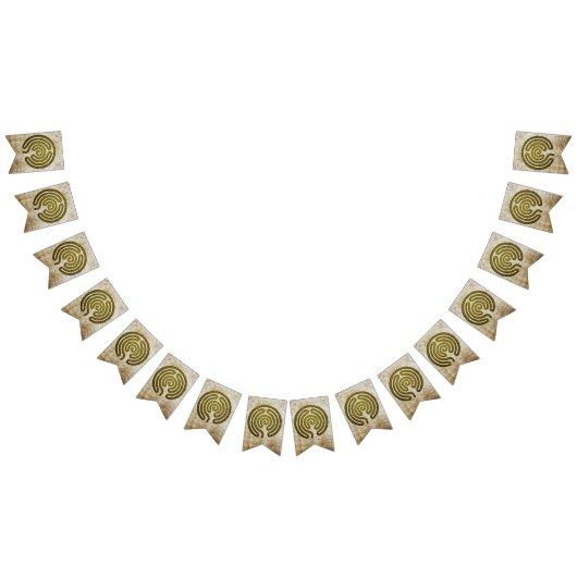 Labyrinth / doolhof - antiek metaal + uw ruggr. vlaggetjes (Alle)