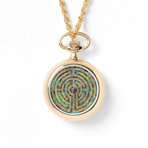 LABYRINTH II Gold Ketting horloge