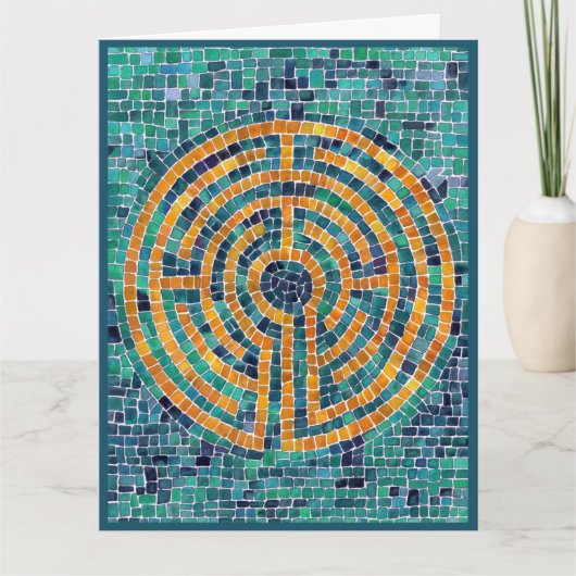 LABYRINTH II Grande carte de voeux / Vert (Devant)