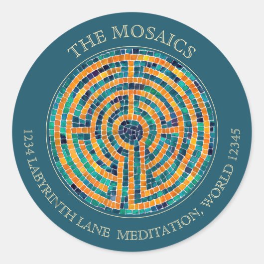 LABYRINTH II Grote groene envelopverzegeling Ronde Sticker (Voorkant)