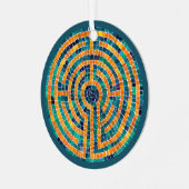 LABYRINTH II Metal Circle-Ornament Metalen Ornament (Voorkant links)