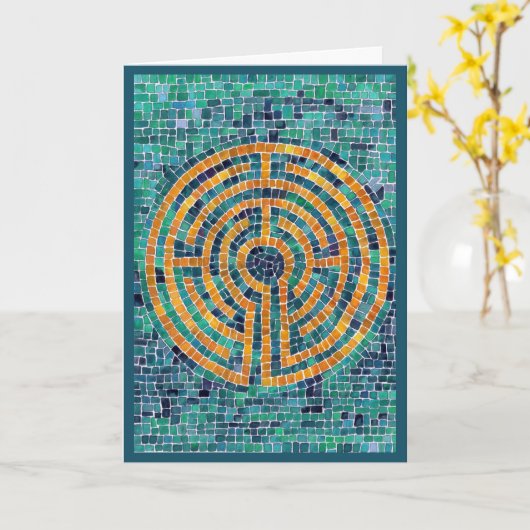 LABYRINTH II Wenskaart / Groen Kaart (Gele Bloem)