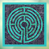 LABYRINTH III 12x12 Window Cling - Turquoise Raamsticker (Vel 3)