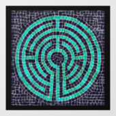 LABYRINTH III 12x12 Window Cling - Zwart Raamsticker (Vel)