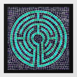 LABYRINTH III 12x12 Window Cling - Zwart Raamsticker