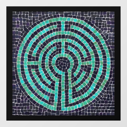 LABYRINTH III 12x12 Window Cling - Zwart Raamsticker (Vel)
