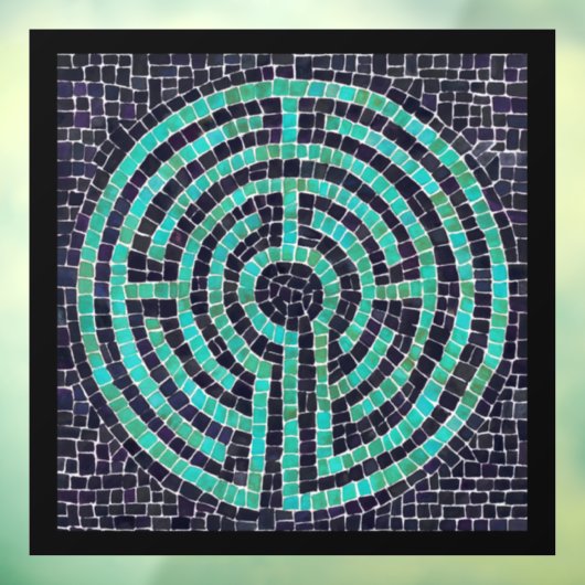 LABYRINTH III 12x12 Window Cling - Zwart Raamsticker (Vel 3)