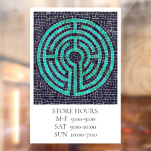 LABYRINTH III 12x18 Venster Cling +Text - Wit Raamsticker