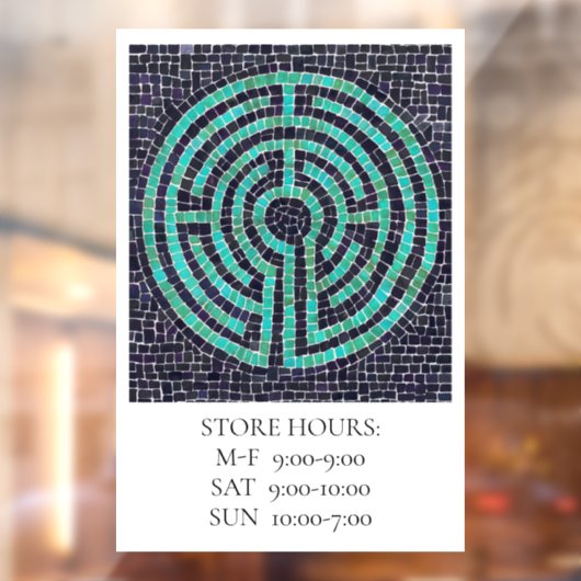 LABYRINTH III 12x18 Venster Cling +Text - Wit Raamsticker (Vel 2)