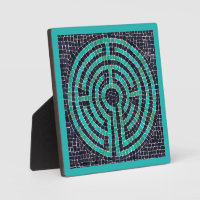 LABYRINTH III 5.25 Vierkante Plaque - Turquoise