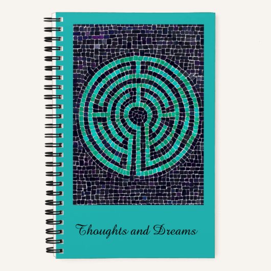 LABYRINTH III 5,5x8,5 Carnet spiral - Turquoise (Recto)