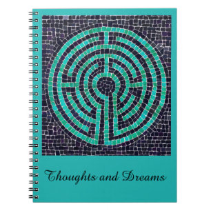 LABYRINTH III 6,5x8,75 Carnet + Texte Turquoise