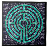 LABYRINTH III 6x6 keramische Tegel - Zwart Tegeltje (Voorkant)