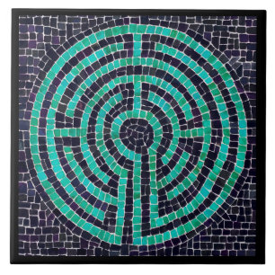 LABYRINTH III 6x6 keramische Tegel - Zwart Tegeltje