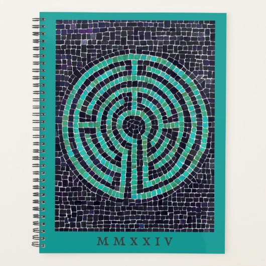 LABYRINTH III 8.5x11 Planner + Tekst / Turquoise (Voorkant)