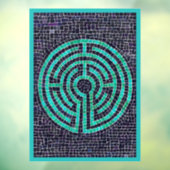 LABYRINTH III 8x11 Window Cling - Turquoise Raamsticker (Vel 3)