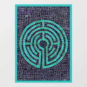 LABYRINTH III 8x11 Window Cling - Turquoise Raamsticker