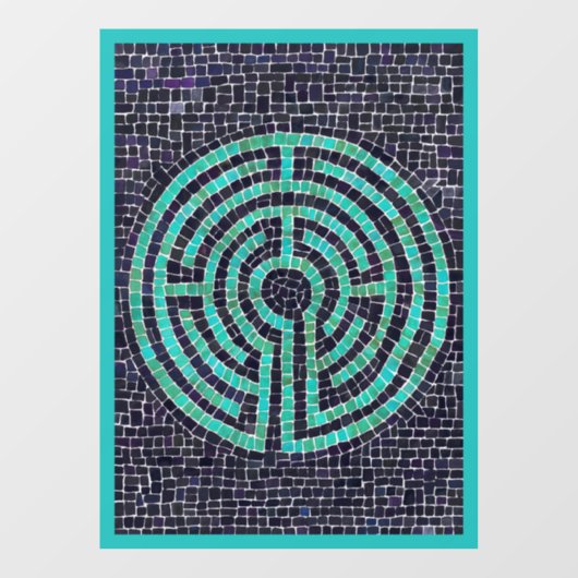 LABYRINTH III 8x11 Window Cling - Turquoise Raamsticker (Vel)