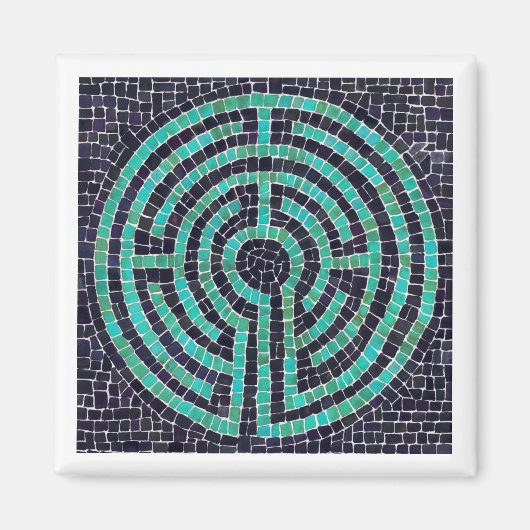 LABYRINTH III Aimant carré - Blanc (Devant)