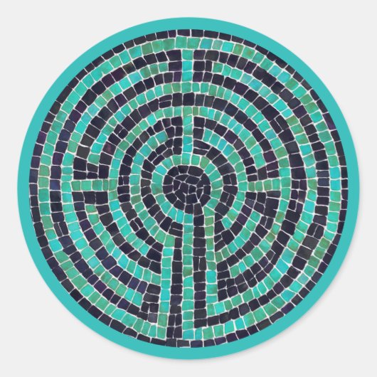 LABYRINTH III gros Stickers ronds - Turquoise (Devant)