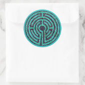 LABYRINTH III gros Stickers ronds - Turquoise (Sac)