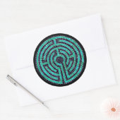 LABYRINTH III Grote ronde Stickers - Zwart (Envelop)