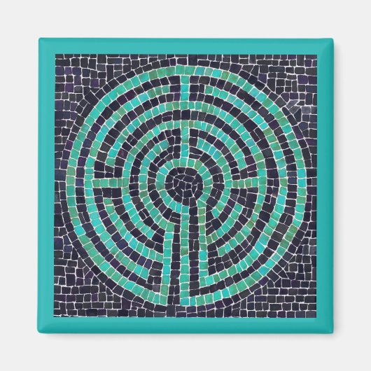 LABYRINTH III Magnet Carré - Turquoise (Devant)