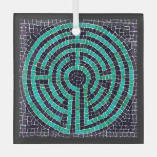 LABYRINTH III Ornement Carré en verre