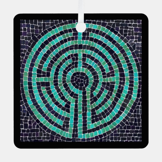 LABYRINTH III Ornement Carré métallique (Recto)