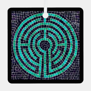 LABYRINTH III Ornement métallique carré