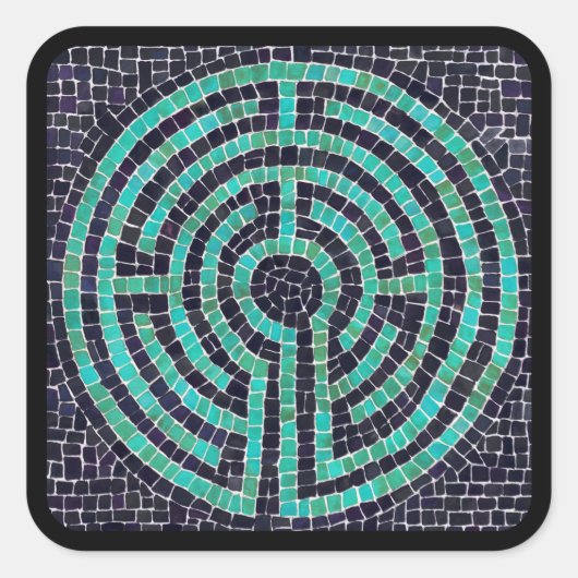 LABYRINTH III Stickers grand Carré - Noir (Devant)