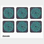 LABYRINTH III Stickers grand Carré - Noir (Feuille)