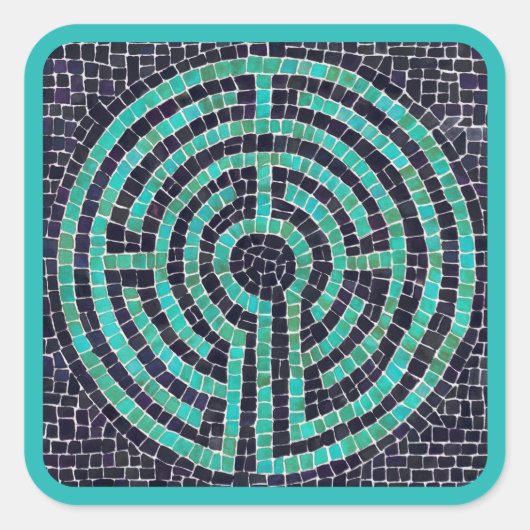 LABYRINTH III - Stickers grand Carré - Turquoise (Devant)