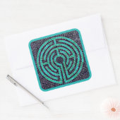 LABYRINTH III - Stickers grand Carré - Turquoise (Enveloppe)