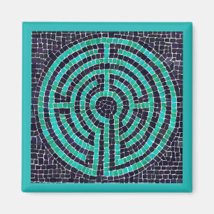 LABYRINTH III Vierkante Magneet - Turquoise