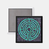 LABYRINTH III Vierkante magneet - Zwart (Voorkant / Achterkant)