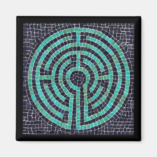 LABYRINTH III Vierkante magneet - Zwart (Voorkant)