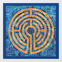 LABYRINTH IV 12x12 Ruitstickers - Blauw