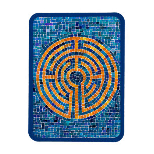 LABYRINTH IV 3x4 Flexibele magneet - Blauw