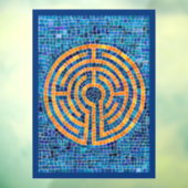 LABYRINTH IV 8x11 Window Cling - Blauw Raamsticker (Vel 3)