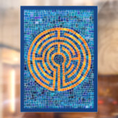 LABYRINTH IV 8x11 Window Cling - Blauw Raamsticker (Vel 2)