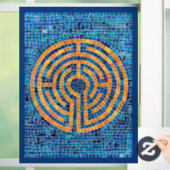 LABYRINTH IV 8x11 Window Cling - Blauw Raamsticker (Huis)