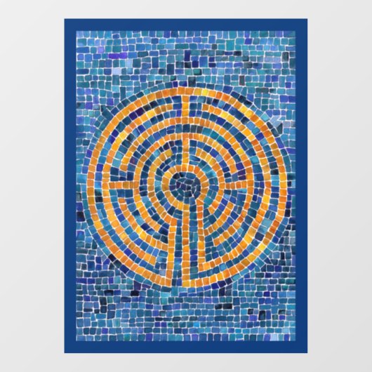 LABYRINTH IV 8x11 Window Cling - Blauw Raamsticker (Vel)