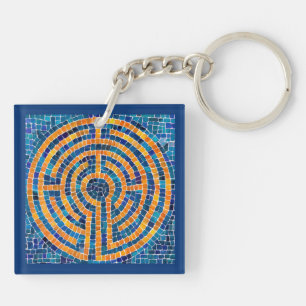 LABYRINTH IV Acryl Vierkante Sleutelhanger