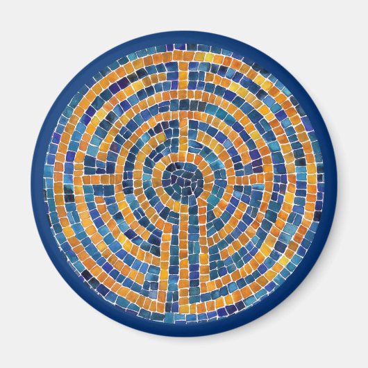 LABYRINTH IV Aimant Rond - Bleu (Devant)