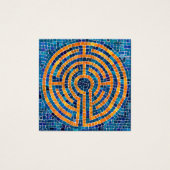 LABYRINTH IV Carré Carte de visite - Bleu (Devant)