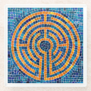 LABYRINTH IV Glas Onderzetter - Wit