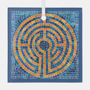 LABYRINTH IV Glazen Vierkant Ornament