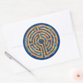 LABYRINTH IV Grote Ronde Stickers - Blauw (Envelop)