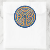 LABYRINTH IV Grote Ronde Stickers - Blauw (Tas)